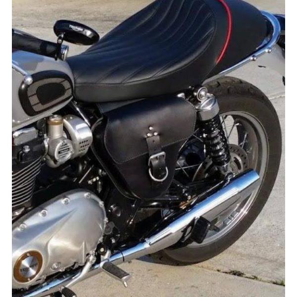 トライアンフ ボンネビルT100/T120 サイドカバーバック 本革 BAD&G