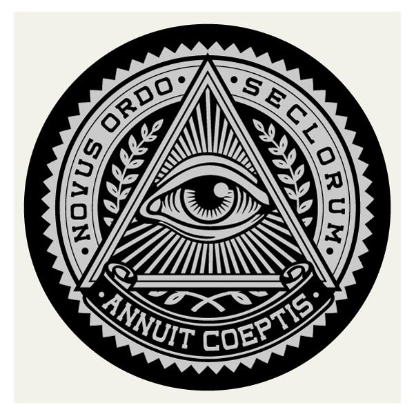 フリーメイソン ステッカー 直径4センチ プロビデンスの目 ピラミッド