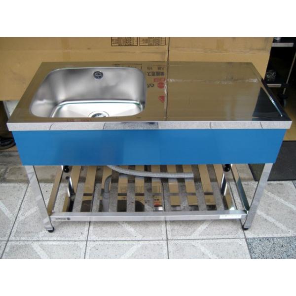 新品 [組立式] 業務用 水切り付 1槽シンク（流し台