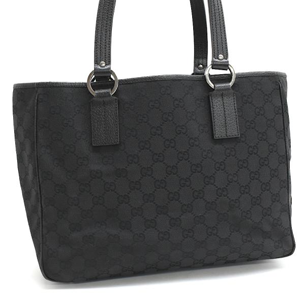 GGキャンバス グッチ トートバッグ 203419 レザー ブラック GUCCI