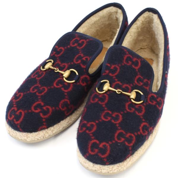 GUCCI（グッチ） スリッポン ローファー シューズ 8.5 GG ホースビット