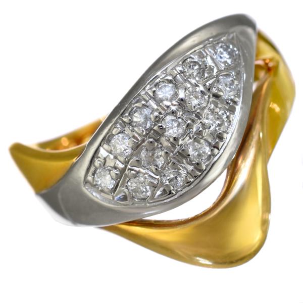 ジュエリーマキ リング 指輪 K18イエローゴールド プラチナ850 コンビ