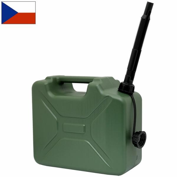 チェコ軍 ジェリカン プラスチック グリーン ノズル付き 10L デッド