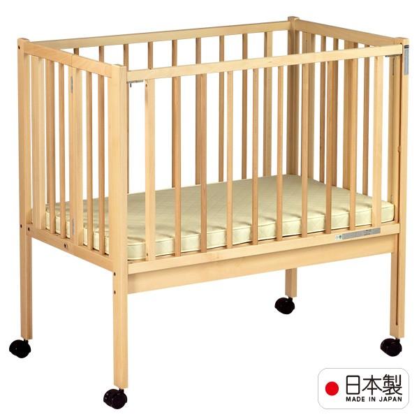 石崎家具 日本製 ベビーベッド「業務用 折りたたみベッド（マット付