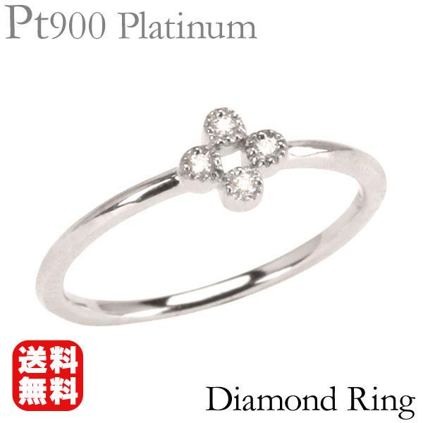 プラチナ 指輪 ピンキーリング ダイヤモンド リング レディース pt900