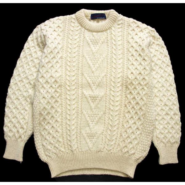 英国製 Kilspindie ケーブル編み ウールニット セーター ナチュラル L