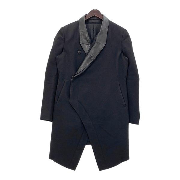 MA_JULIUS MA JULIUS 14AW ウール レザー 切替 ロングコート 480COM3