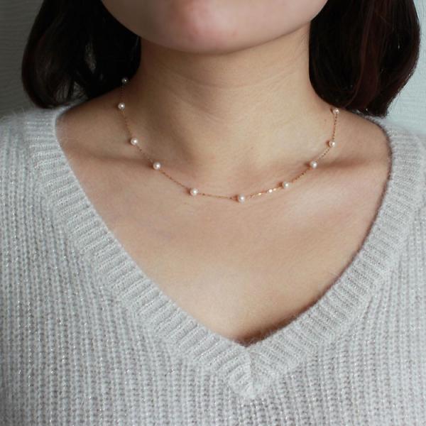 ベビーパール 真珠 ネックレス あこや真珠 パール K18 / PT850