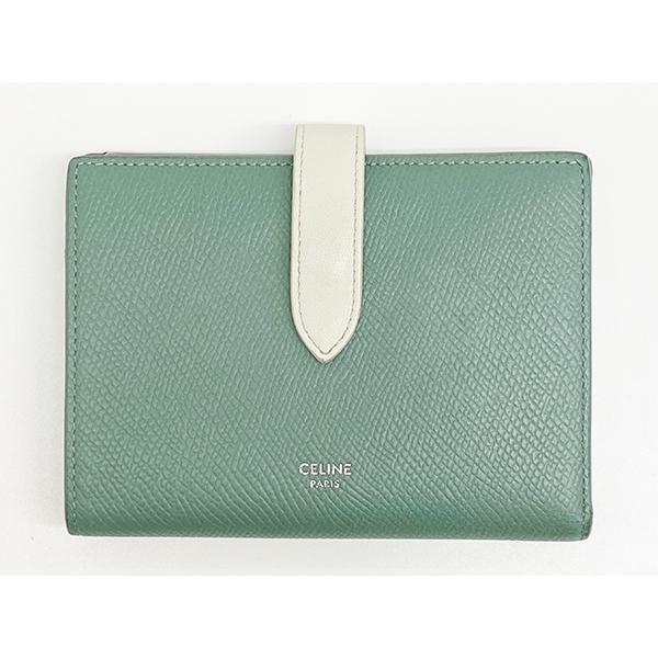セリーヌ ミディアム ストラップ ウォレット バイカラー 二つ折り財布