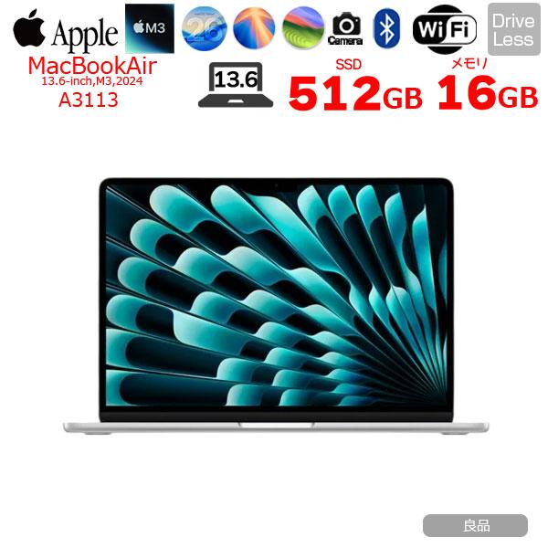 MacBook Air 【中古パソコン】Apple 13.6inch MXCT3J/A A3113 2024