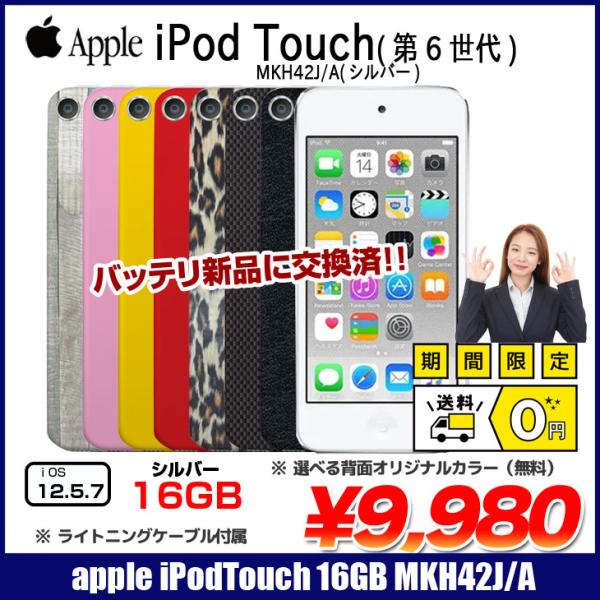 iPod touch 【新品バッテリに交換済】Apple touch6 第6世代 MKH42J/A