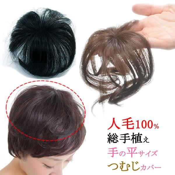 ウィッグ ヘアピース 人毛100％ ミセス 部分ウィッグ かつら トップ 総