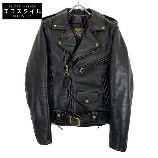 VANSON（バンソン） タイプE ブラック カウハイド ダブルライダース