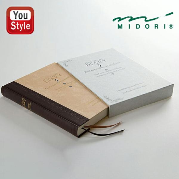 MIDORI（ミドリ） 日記 5年連用 洋風 しおりひも付き 横罫/罫幅6mm/366