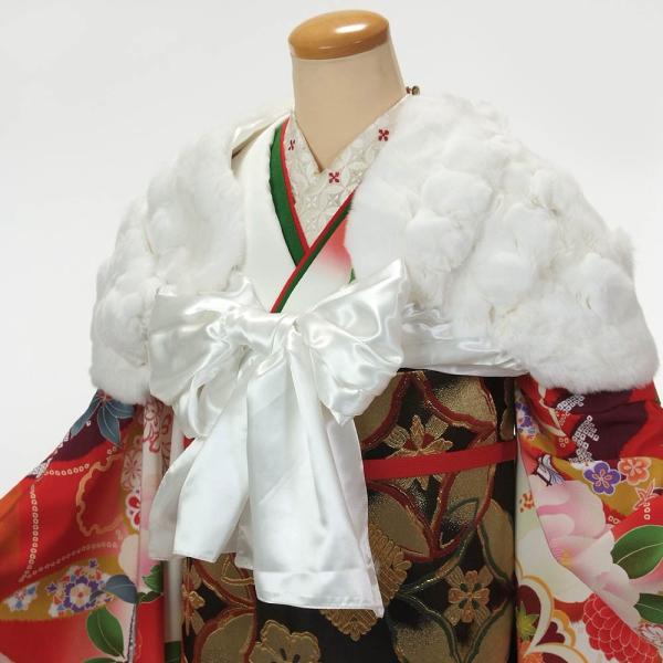 ショール 成人式 振袖 ドレス ストール サテンリボン ラビットファー