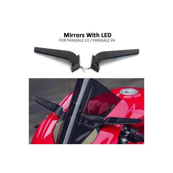 並行輸入品】 バイク 二輪ミラー LEDライト サイドシグナルミラー