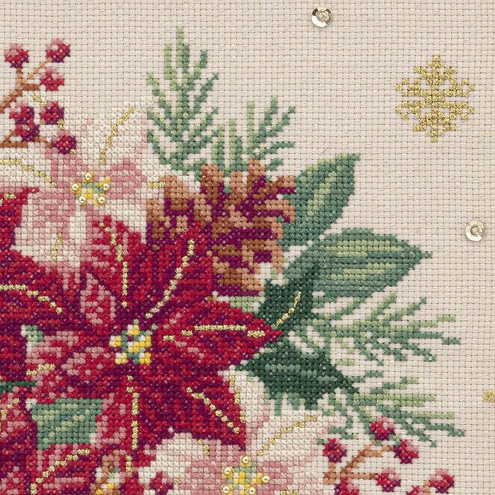 クロスステッチフレーム＜クリスマスベルのアレンジ＞ | リバティ 生地