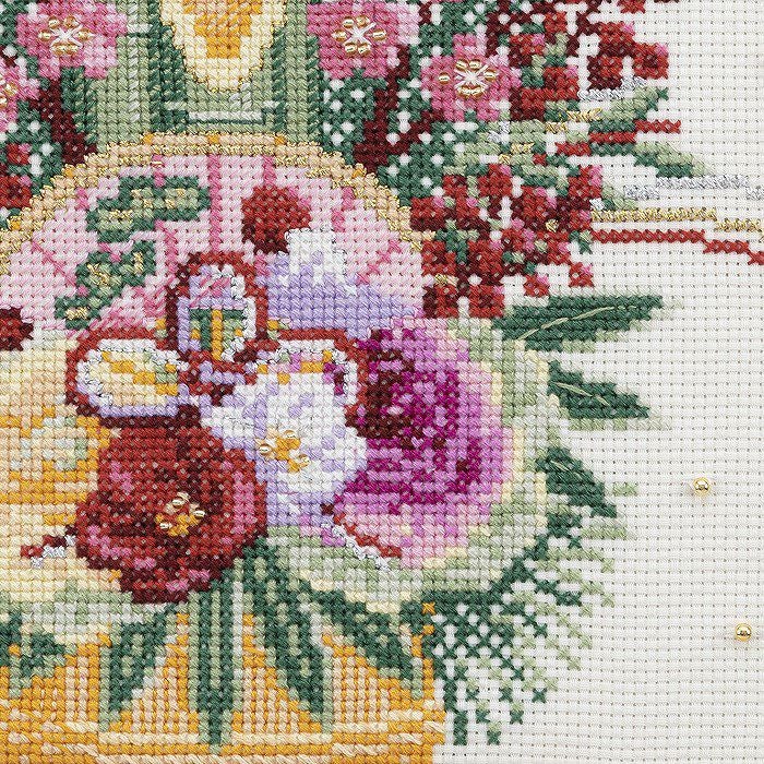 クロスステッチフレーム＜実りの門松＞ | リバティ 生地、編み物、刺繍