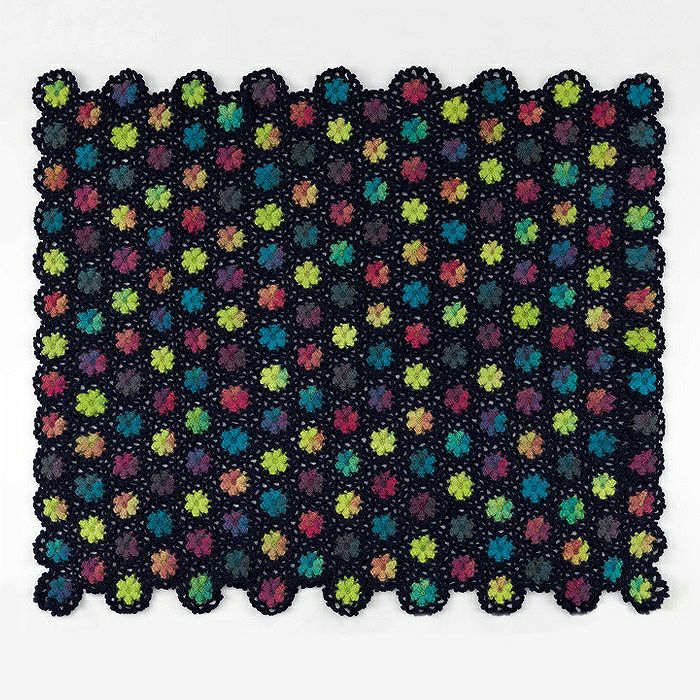 キュートフローラルブランケット＜レトロ＞（編み物 材料セット