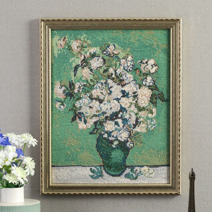 3/10予約】クロスステッチフレーム＜ゴッホの薔薇＞ | リバティ 生地