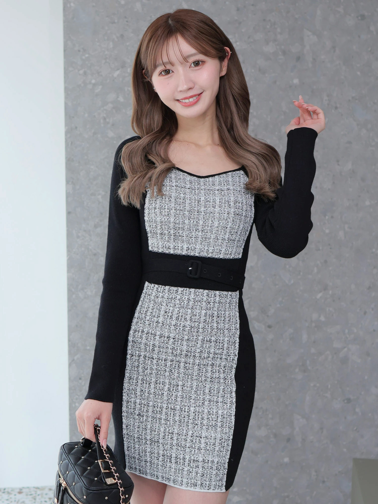 LIP SERVICE（リップサービス）｜ ラメツイードバイカラーニット