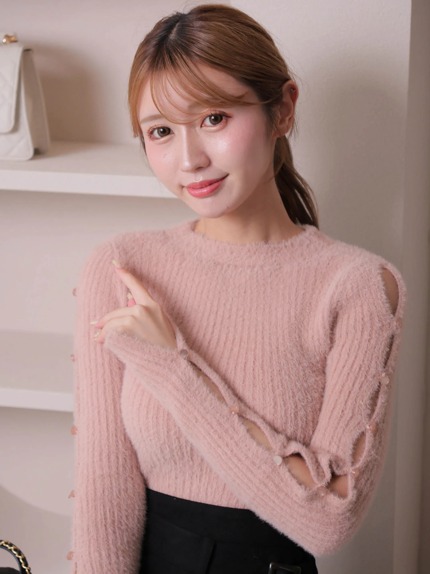 LIP SERVICE（リップサービス）｜ 2wayカットアウトフェザーニット