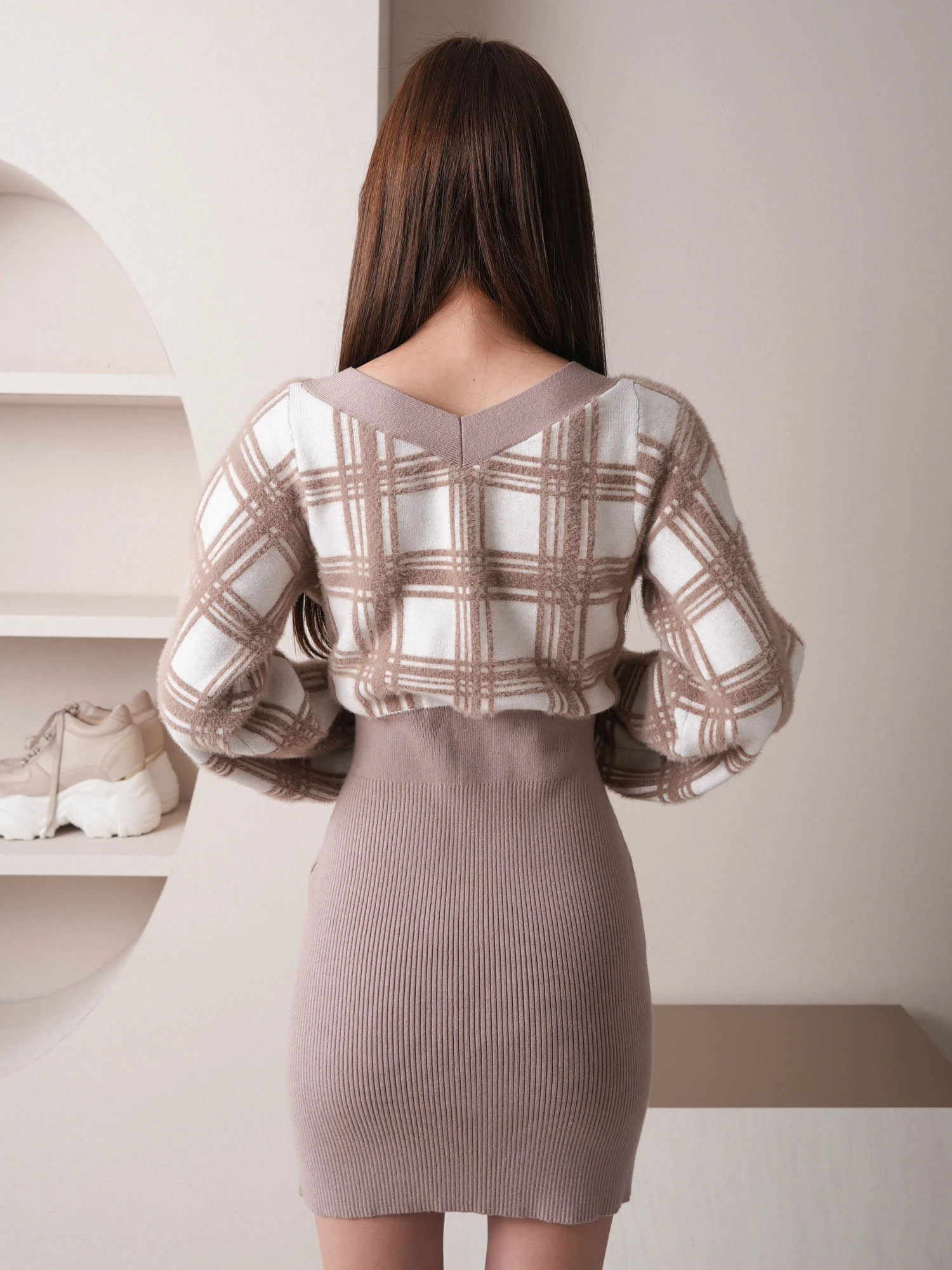 LIP SERVICE（リップサービス）｜ フェザーチェックバイカラーニット