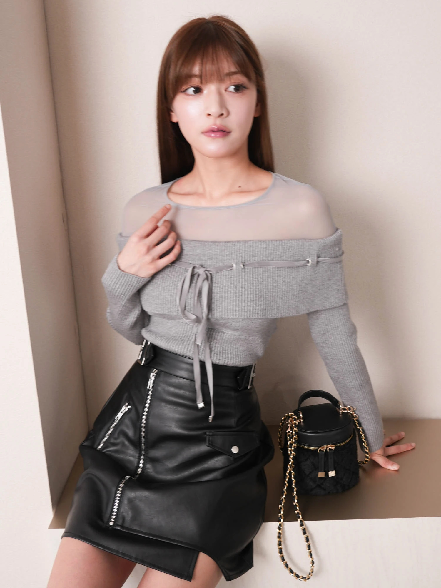 LIP SERVICE（リップサービス）｜ ライダースライクZIPミニスカート