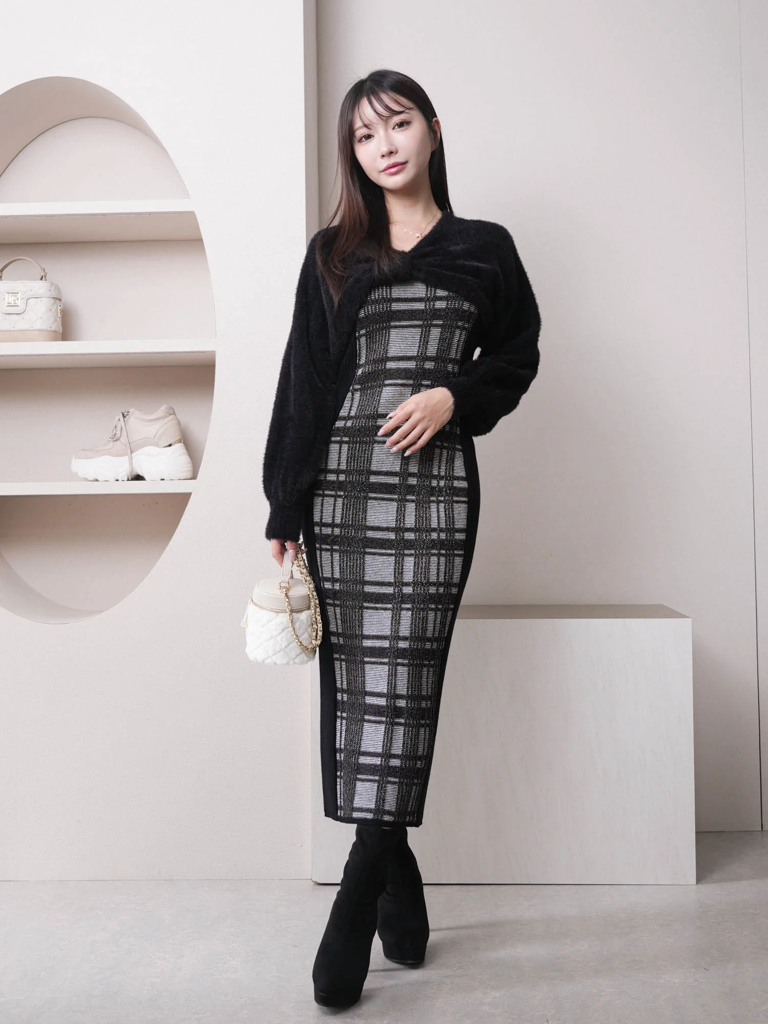 LIP SERVICE（リップサービス）｜ リボンフェザーアンサンブルロング