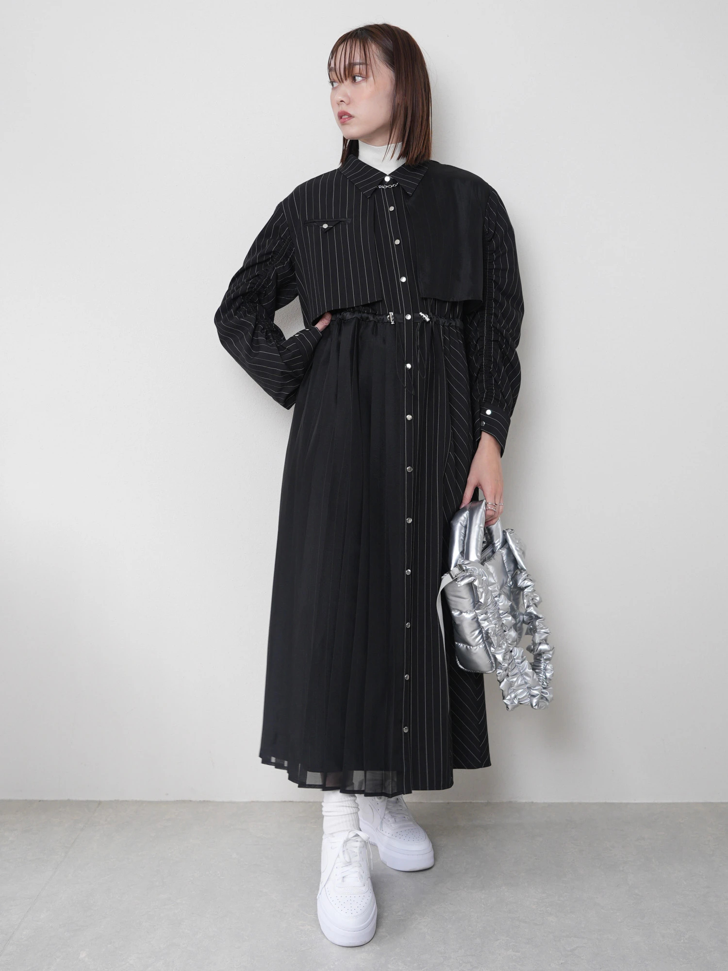 LADYMADE（レディメイド）｜ ストライプドロストシャツワンピース