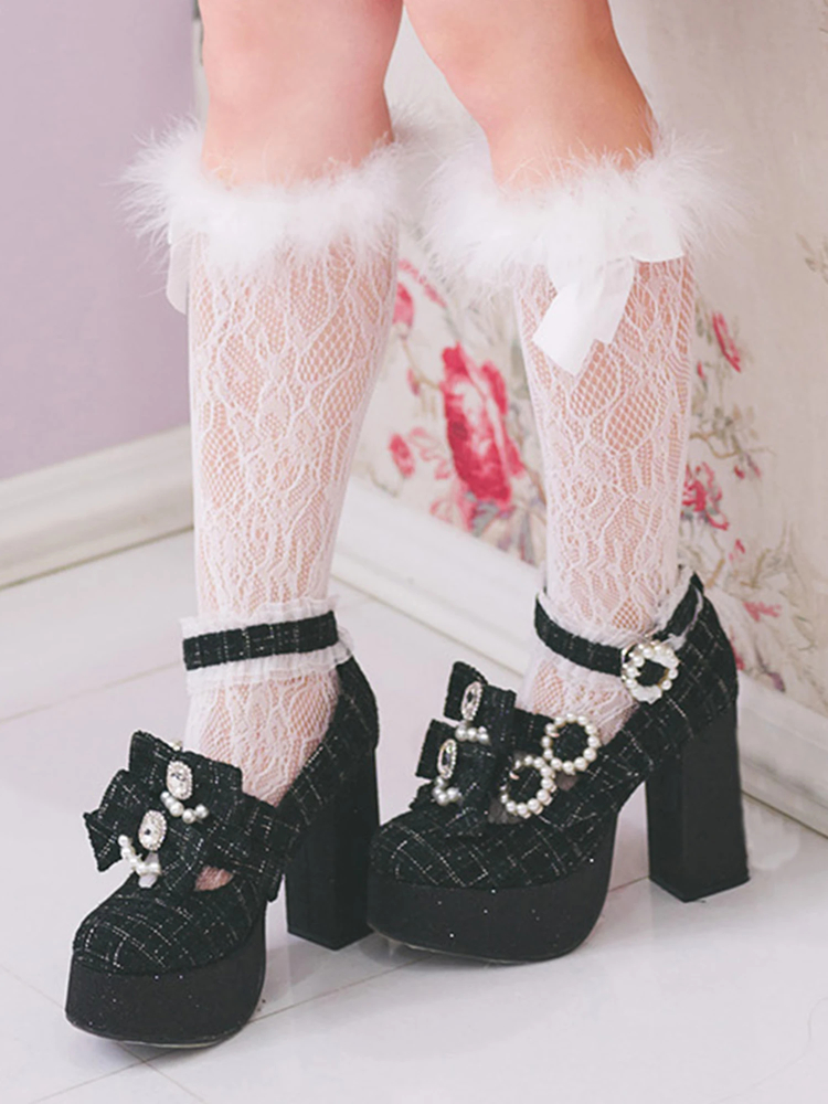 フェザーリボン レースソックス - Ank Rouge(アンクルージュ)の