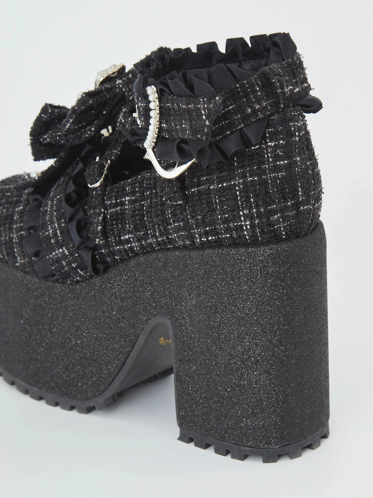 ツイード厚底シューズ - Ank Rouge(アンクルージュ)のパンプス