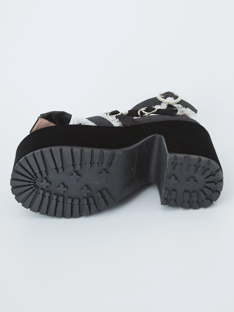 キラキラグリッターバレエコア厚底シューズ - Ank Rouge(アン