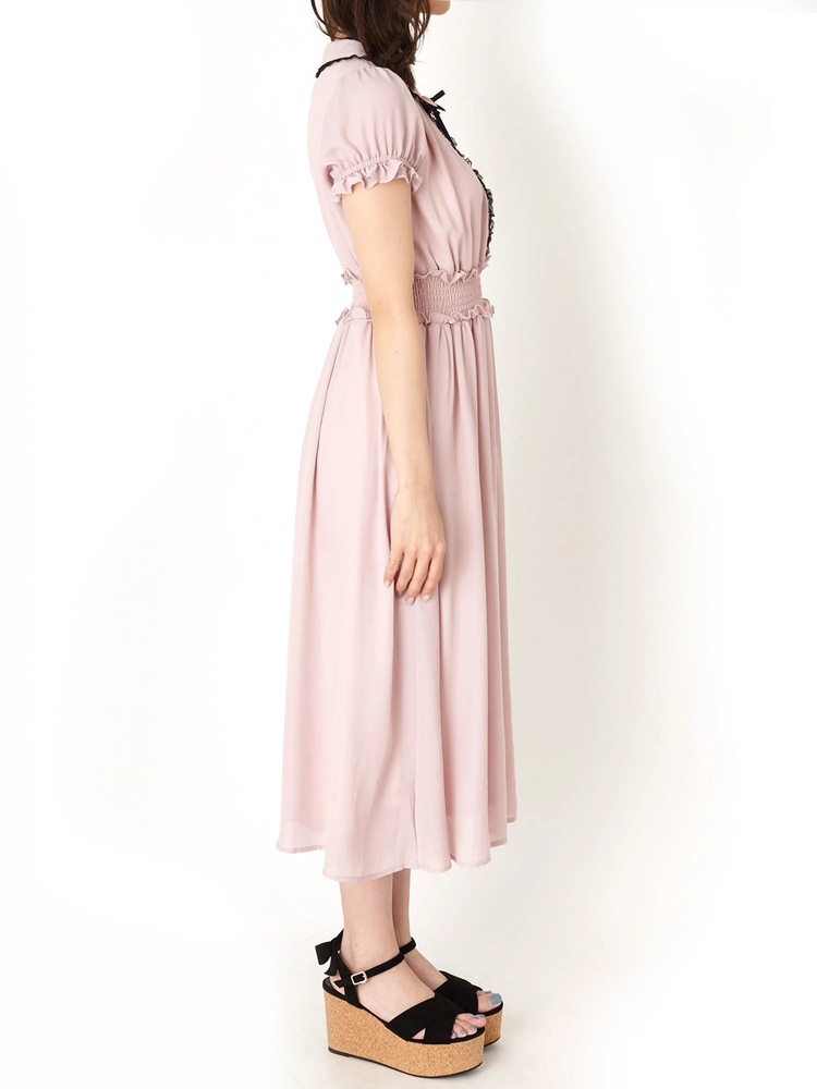 ジョーゼットシャーリングロングワンピース - Ank Rouge(アン