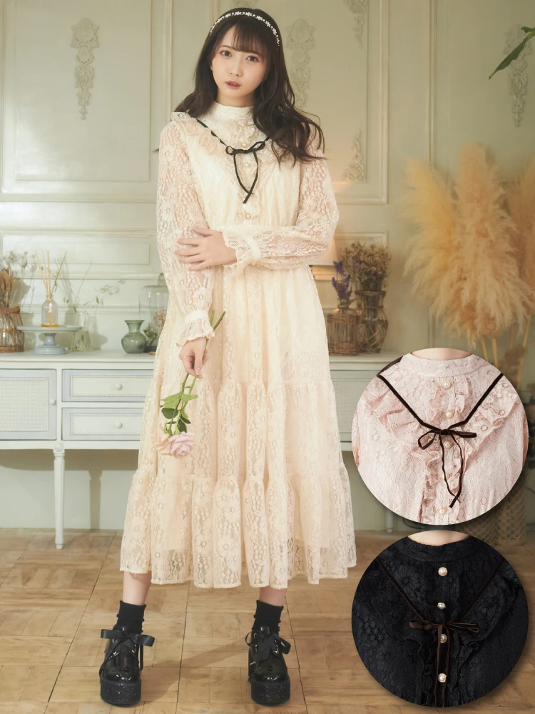 レースロングクラシックワンピース - Ank Rouge(アンクルージュ)の