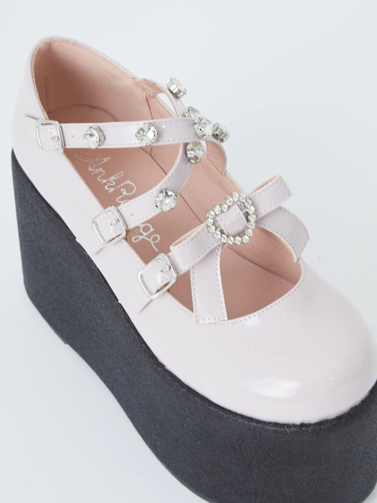 キラキラビジュー厚底シューズ - Ank Rouge(アンクルージュ)の