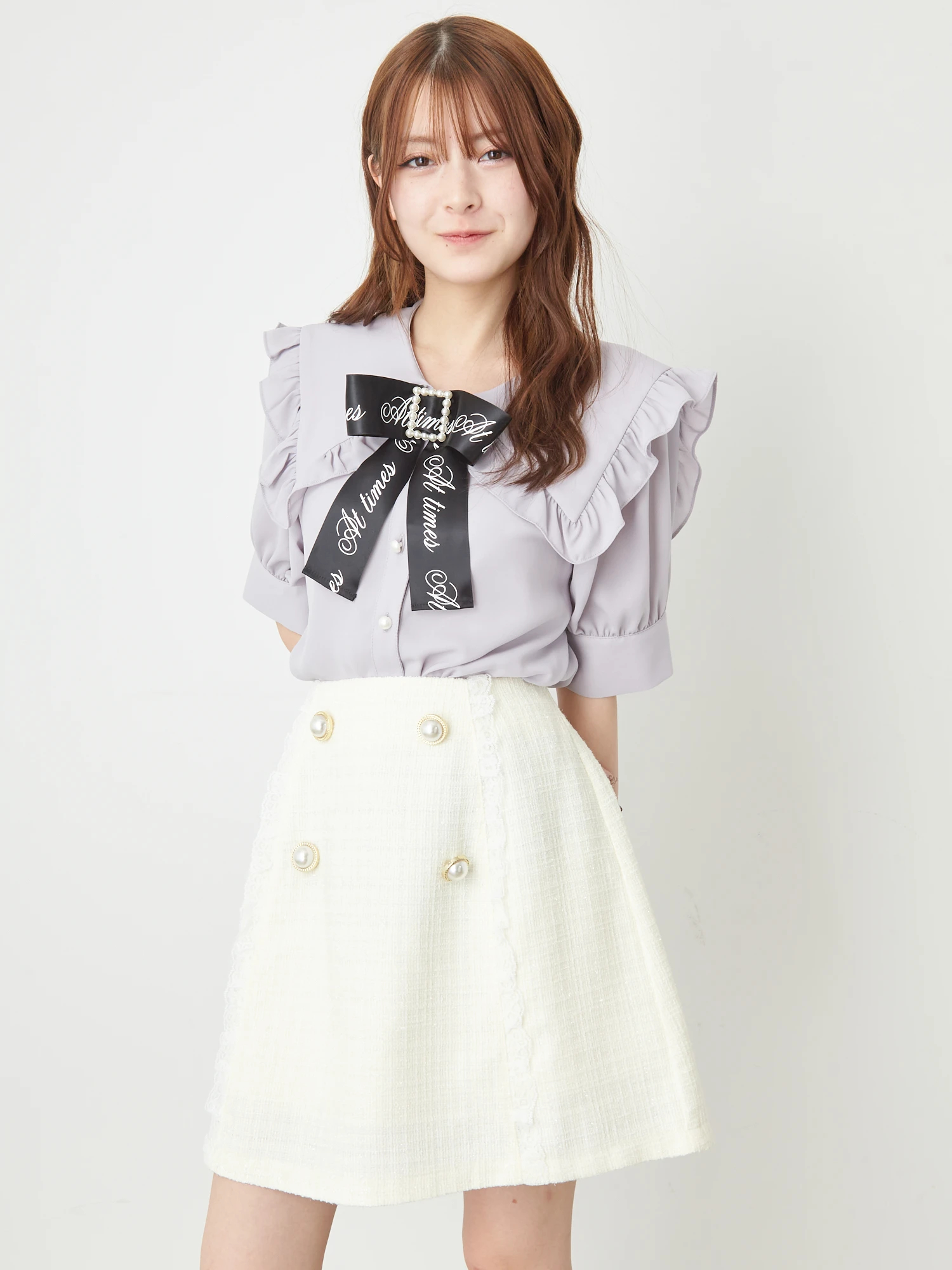 レースツイードSK - Ank Rouge(アンクルージュ)のスカート