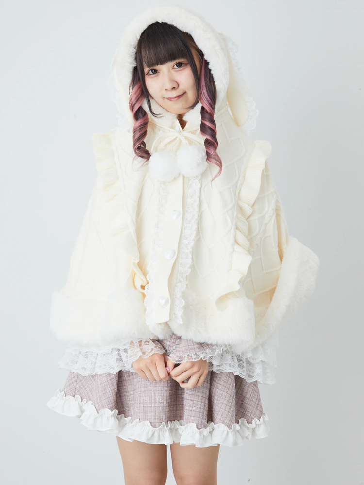 うさちゃんニットポンチョ - Ank Rouge(アンクルージュ)のポンチョ