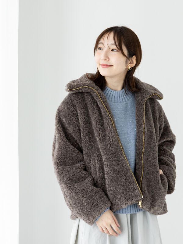 ボリュームボアブルゾン（アウター/ブルゾン）【セール】｜Te chichi