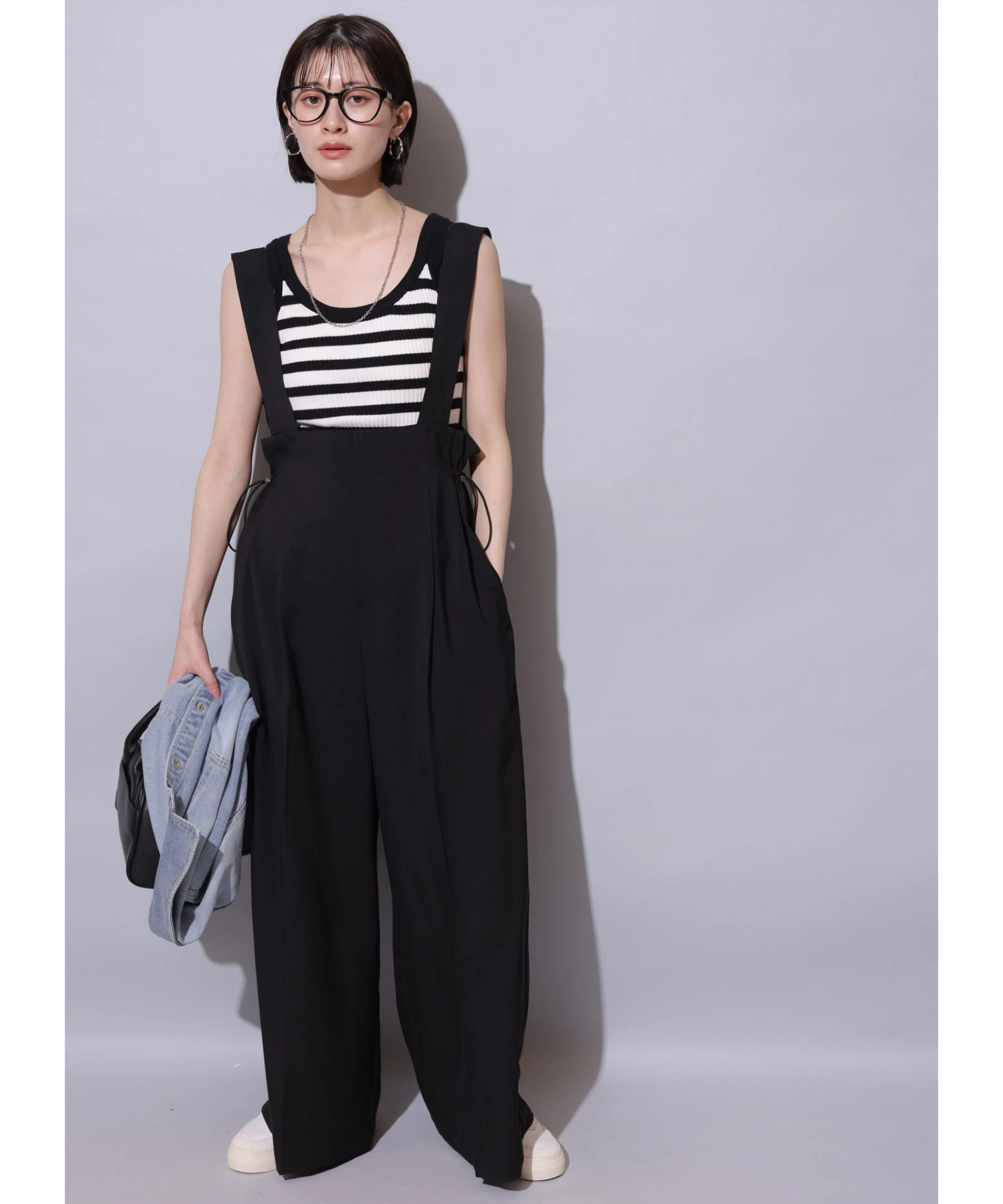 アルページュストーリーオリジナル サイドギャザーサロペット ライト