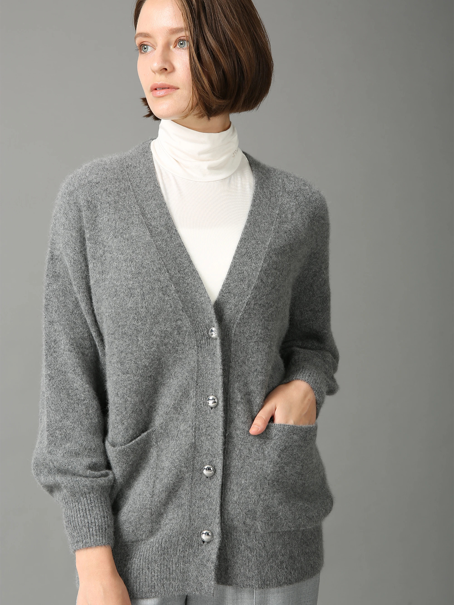 エクラ掲載】 ダーウィン ウール/フォックス カーディガン ニット