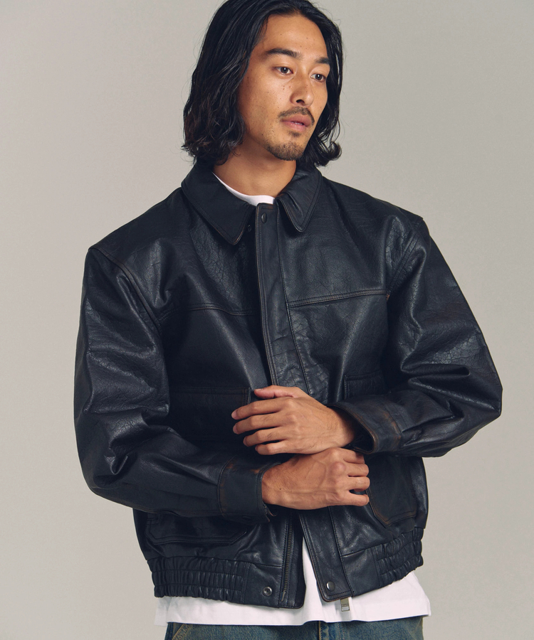 SKOOKUM×JACKROSE】BUFFALO LEATHER A-2 JACKET(MENS)｜ファッション