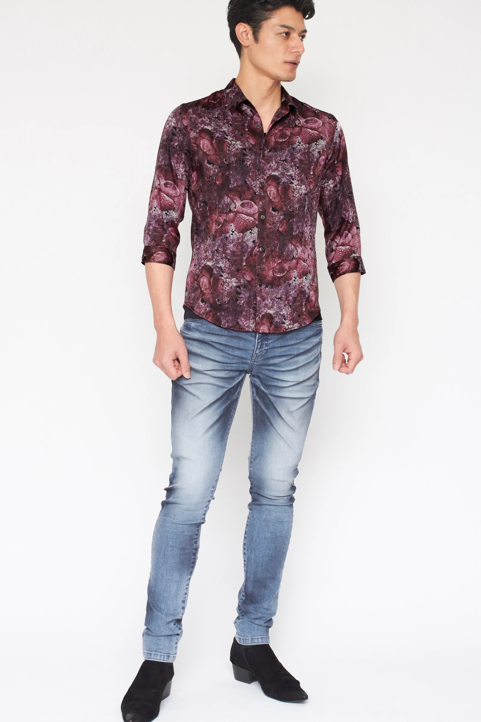 TORNADO MART∴ラフレシアプリント7分袖シャツ / TORNADO MART