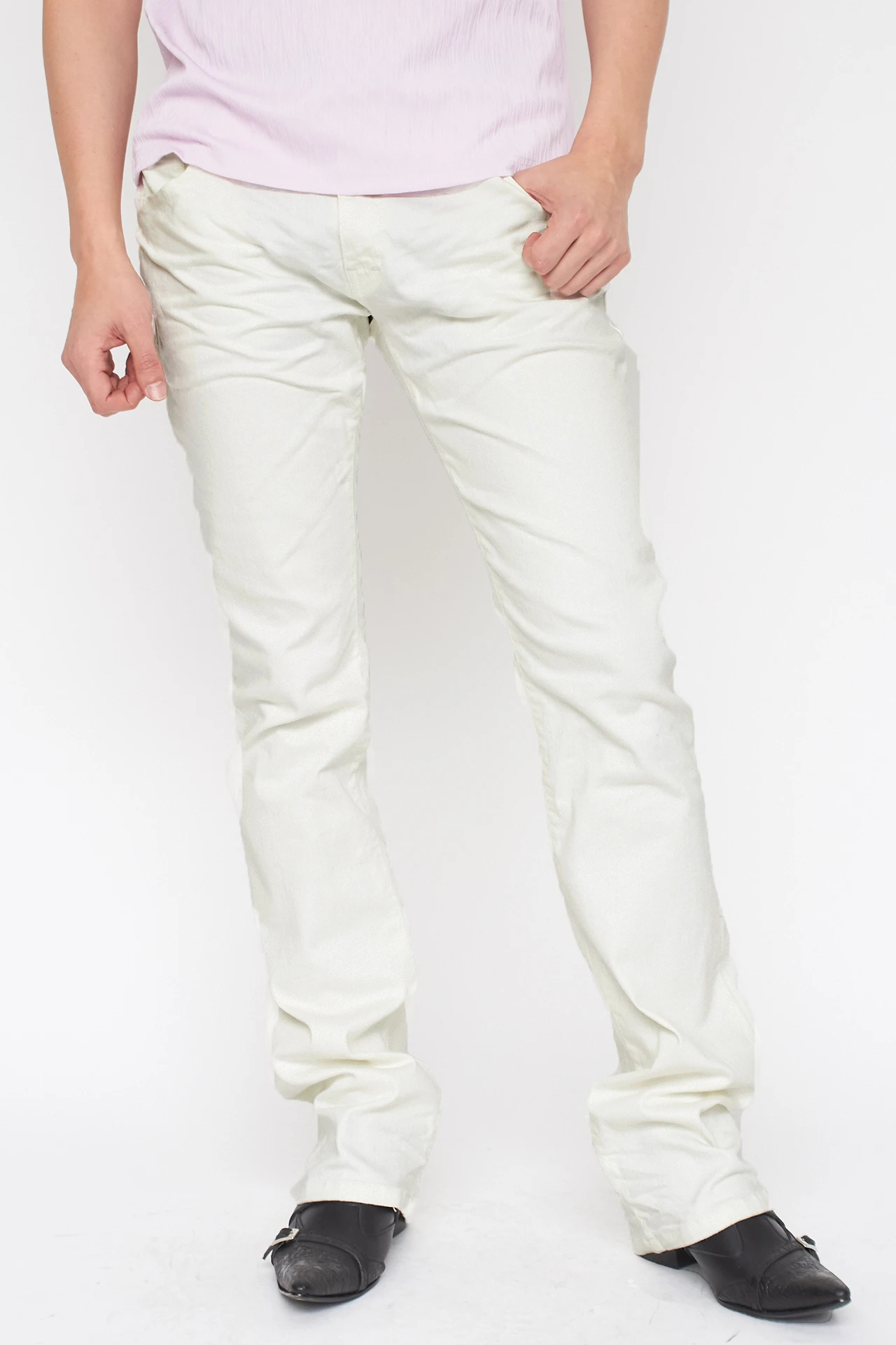 TORNADO MART∴ホワイトシェービングシューカットデニム / TORNADO