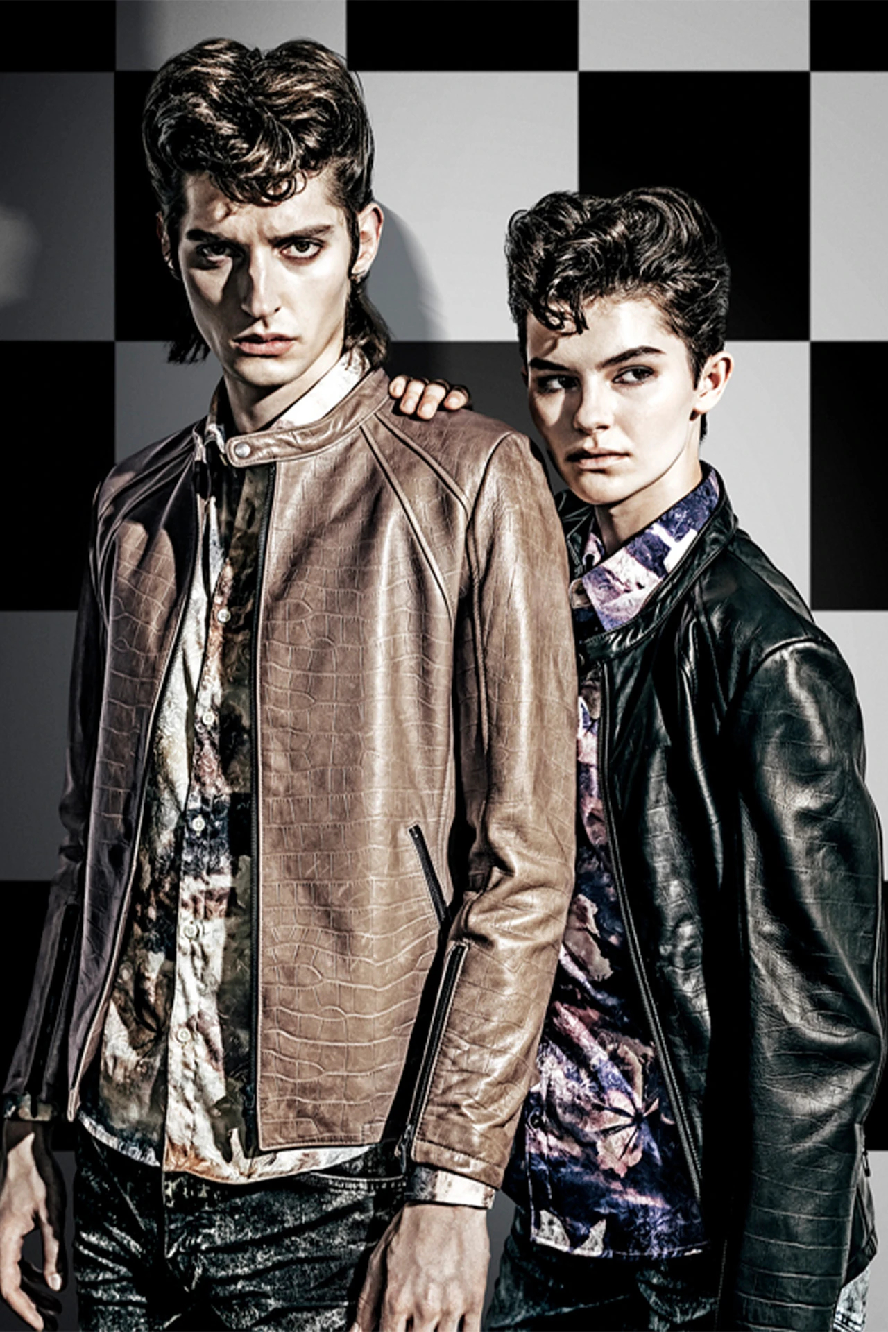 TORNADO MART∴スモーキークロコエンボスレザーブルゾン / TORNADO