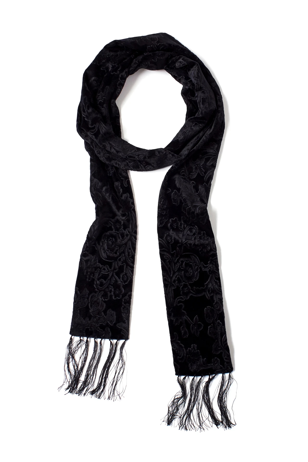 TORNADO MART∴エンボスベロアフリンジストール / TORNADO MART