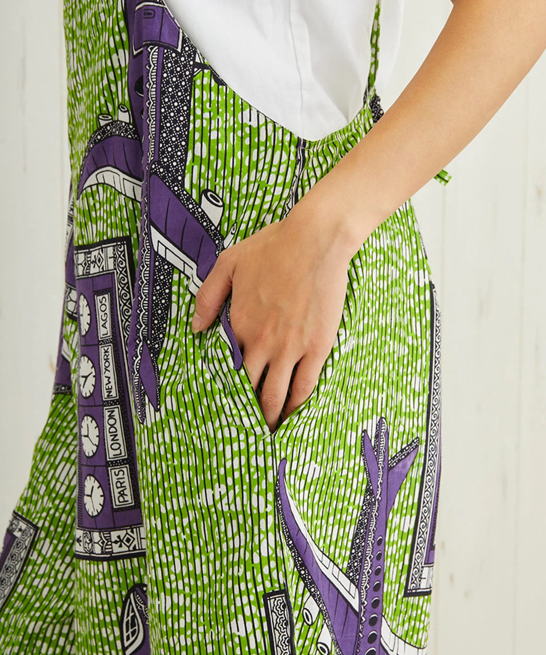 Shanti Shanti アフリカンプレーンサロペット【WEB限定】 【3月2日(月