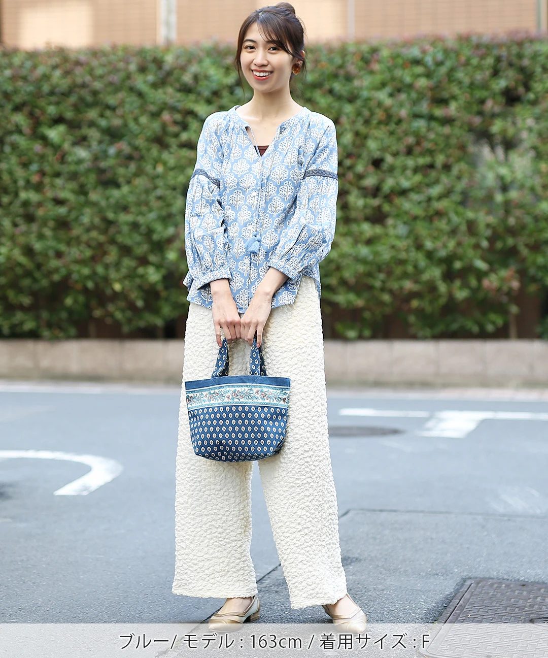 Shanti Shanti ブロックプリントブラウス【WEB限定】 / シャツ