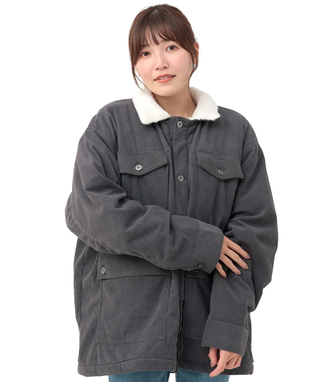 コーデュロイ裏ボアブルゾン / ジャケット・ブルゾン | エスニック