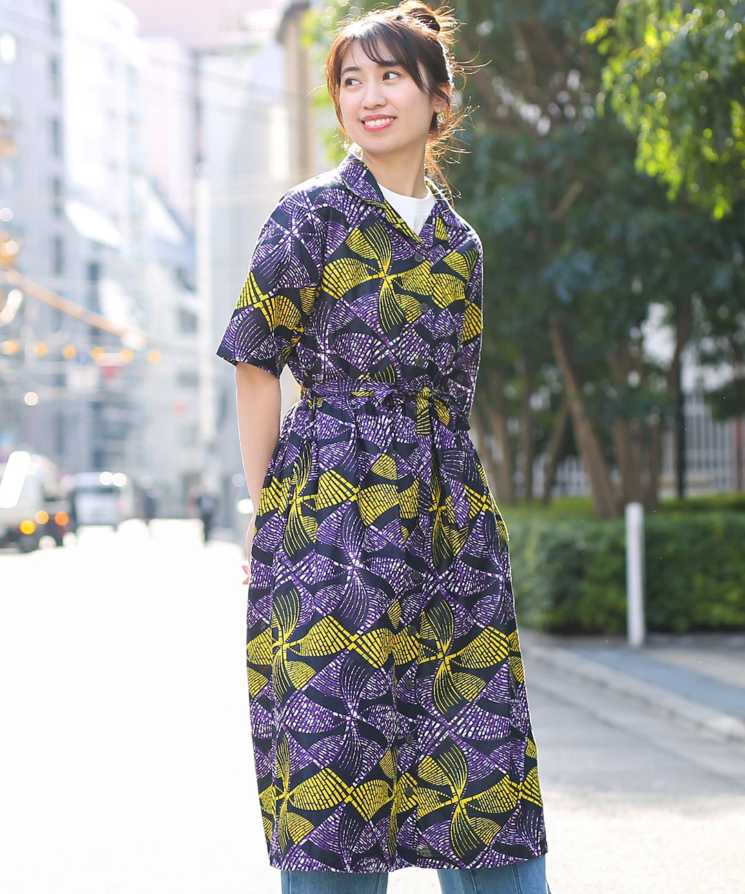 Shanti Shanti アフリカンプリントシャツワンピース【WEB限定】 【3月2